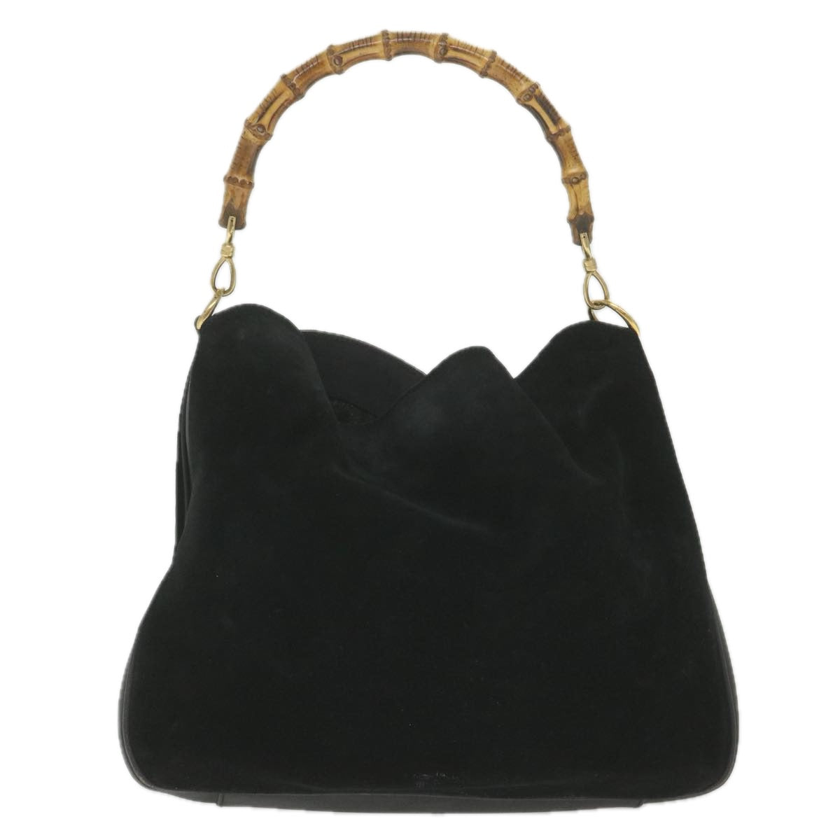 GUCCI Bamboo Shoulder Bag Suede Black 0012058 1577 0  ac2295