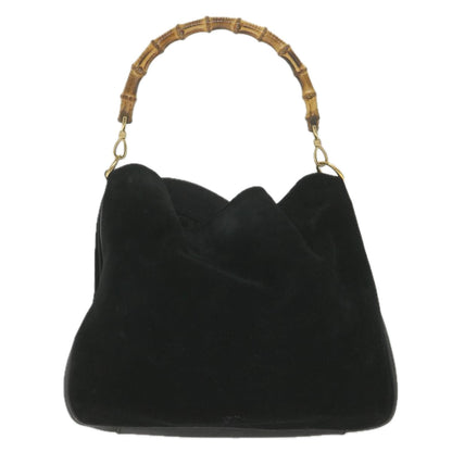 GUCCI Bamboo Shoulder Bag Suede Black 0012058 1577 0  ac2295