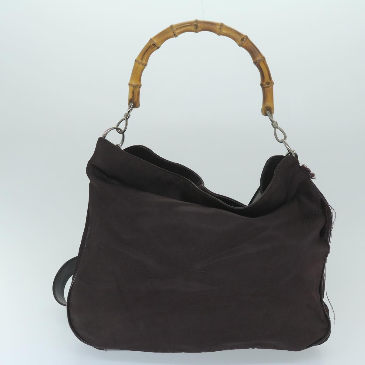 GUCCI Bamboo Shoulder Bag Nylon 2Set Black Brown  ac2337