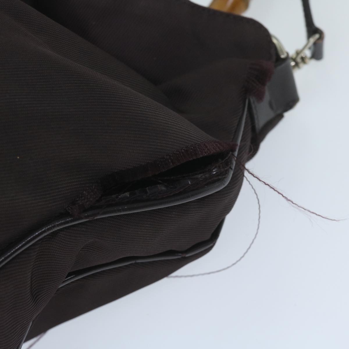 GUCCI Bamboo Shoulder Bag Nylon 2Set Black Brown  ac2337