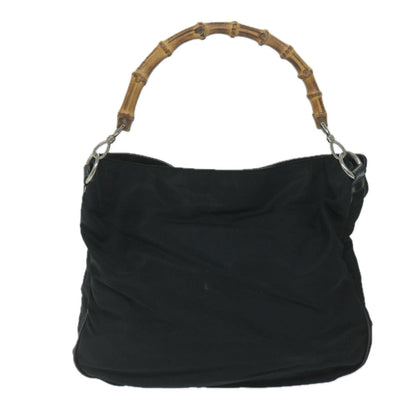 GUCCI Bamboo Shoulder Bag Nylon 2Set Black Brown  ac2337