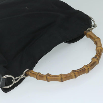 GUCCI Bamboo Shoulder Bag Nylon 2Set Black Brown  ac2337