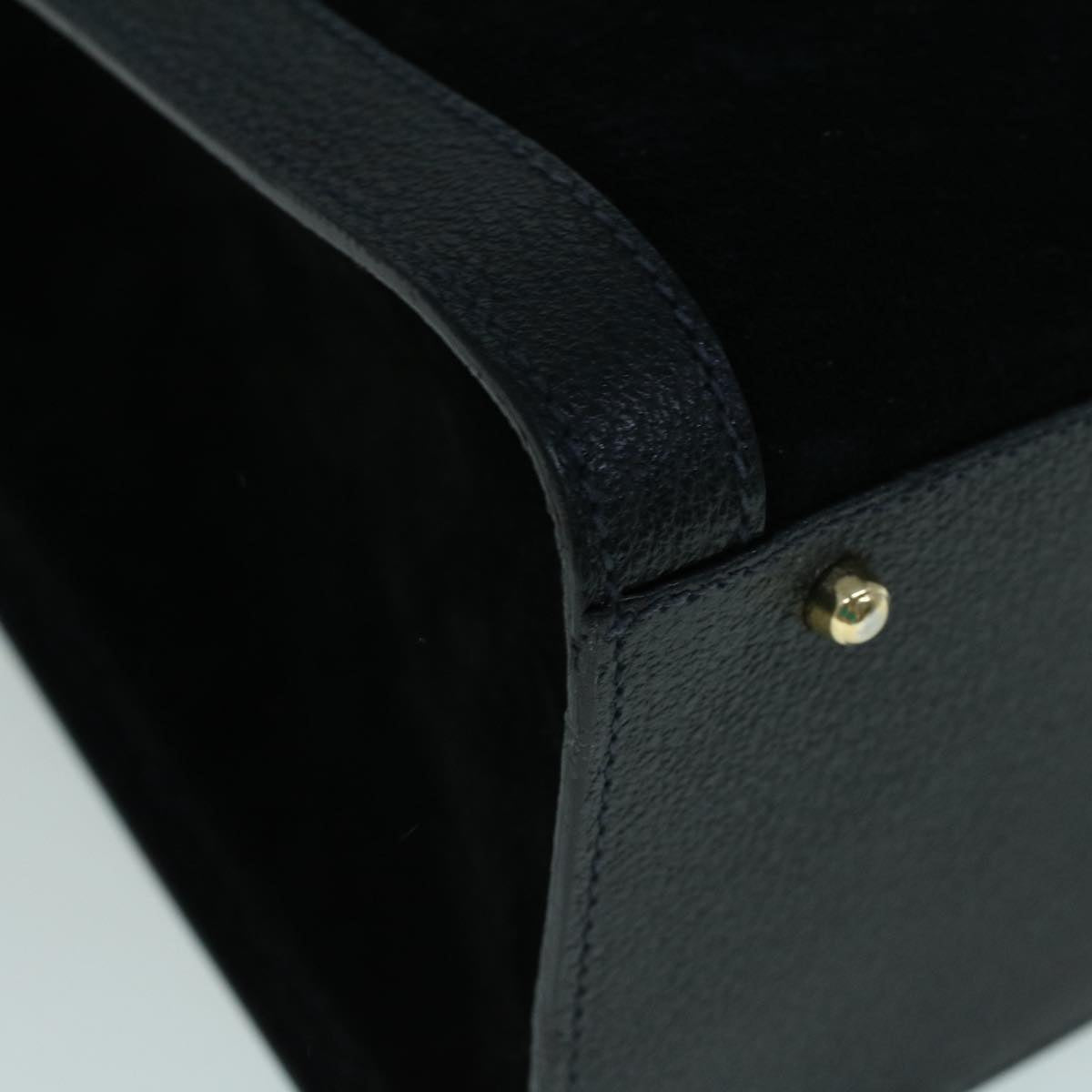 GUCCI Bamboo Hand Bag Suede Black 002 1098 0260  ac2366