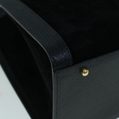 GUCCI Bamboo Hand Bag Suede Black 002 1098 0260  ac2366
