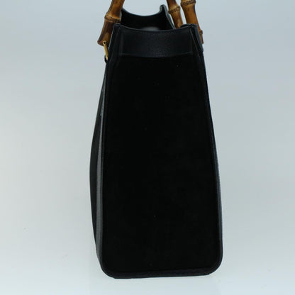 GUCCI Bamboo Hand Bag Suede Black 002 1098 0260  ac2366