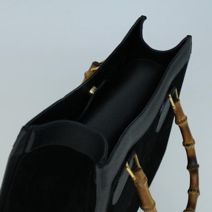 GUCCI Bamboo Hand Bag Suede Black 002 1098 0260  ac2366