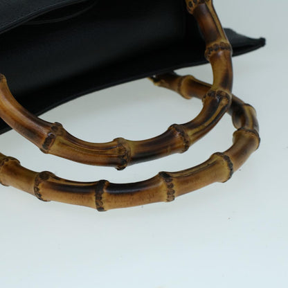 GUCCI Bamboo Hand Bag Suede Black 002 1098 0260  ac2366
