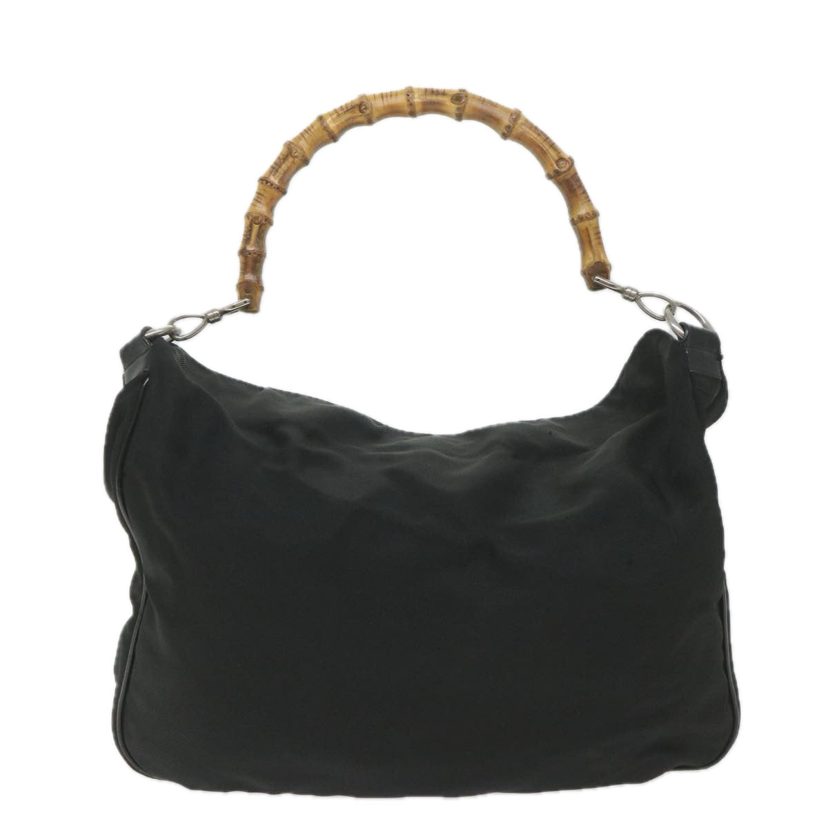 GUCCI Bamboo Shoulder Bag Nylon 2way Black  ac2467