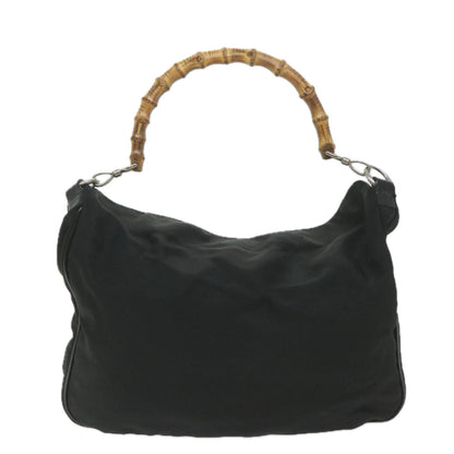 GUCCI Bamboo Shoulder Bag Nylon 2way Black  ac2467