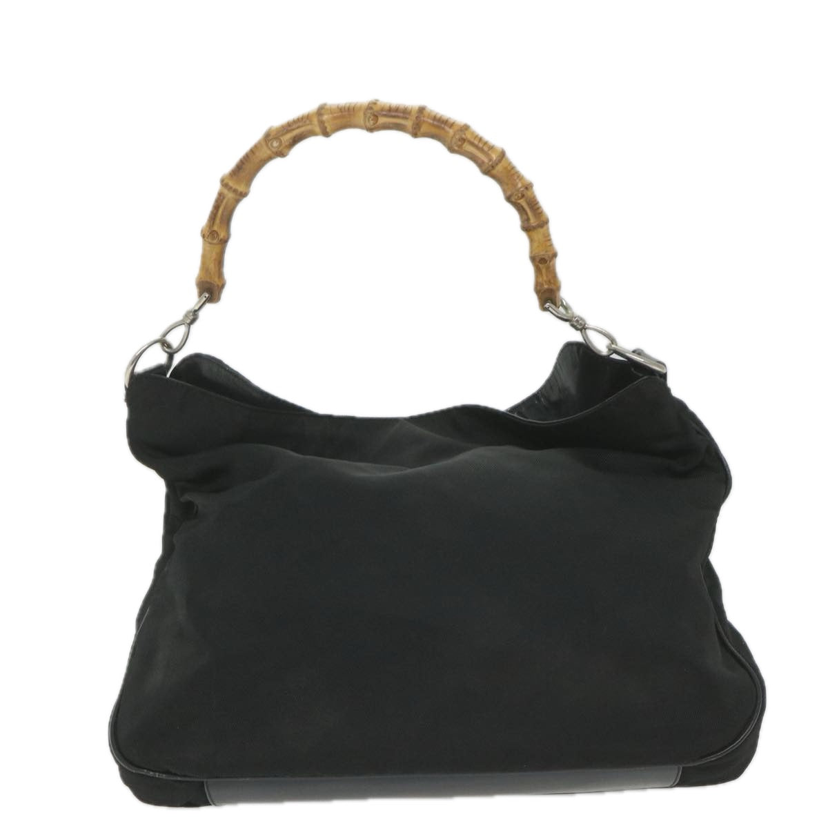 GUCCI Bamboo Shoulder Bag Nylon 2way Black  ac2467