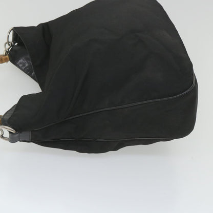 GUCCI Bamboo Shoulder Bag Nylon 2way Black  ac2467