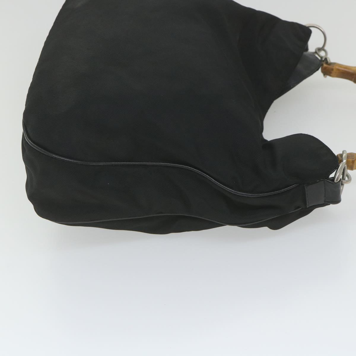 GUCCI Bamboo Shoulder Bag Nylon 2way Black  ac2467