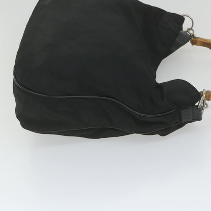 GUCCI Bamboo Shoulder Bag Nylon 2way Black  ac2467