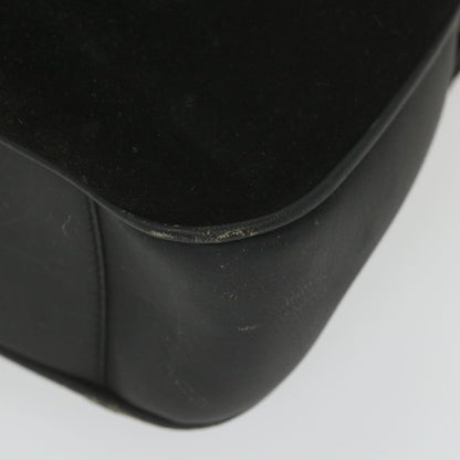 GUCCI Bamboo Shoulder Bag Suede Black  ac2471