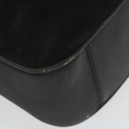 GUCCI Bamboo Shoulder Bag Suede Black  ac2471