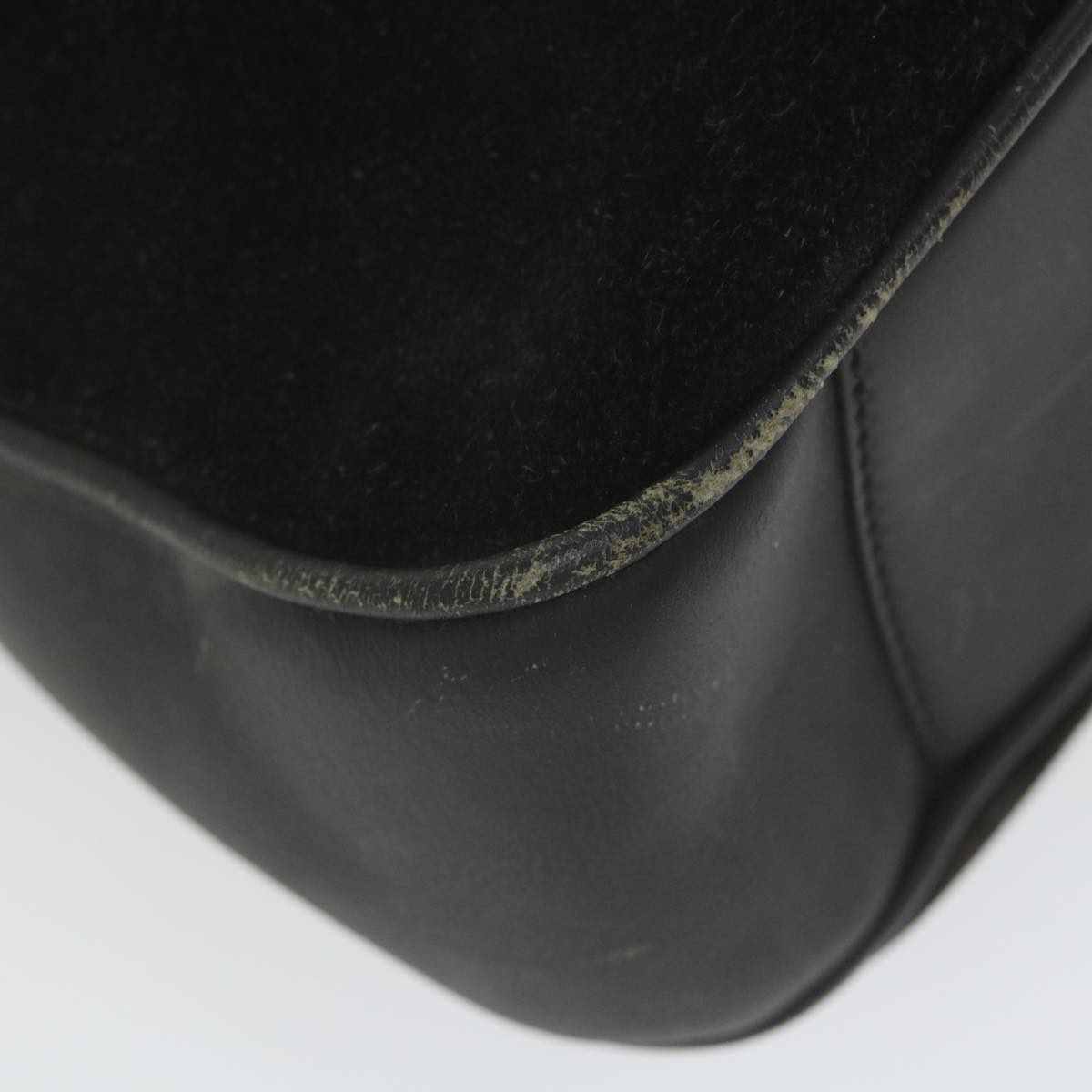GUCCI Bamboo Shoulder Bag Suede Black  ac2471