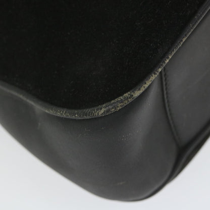 GUCCI Bamboo Shoulder Bag Suede Black  ac2471