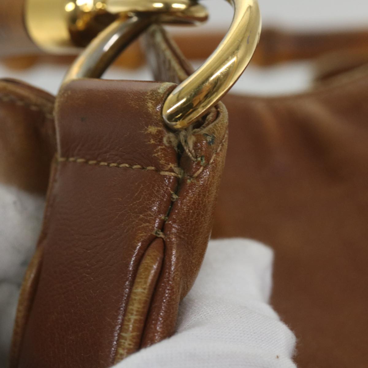 GUCCI Bamboo Shoulder Bag Leather 2way Brown  ac2472