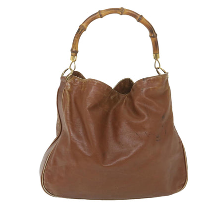 GUCCI Bamboo Shoulder Bag Leather 2way Brown  ac2472