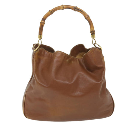GUCCI Bamboo Shoulder Bag Leather 2way Brown  ac2472