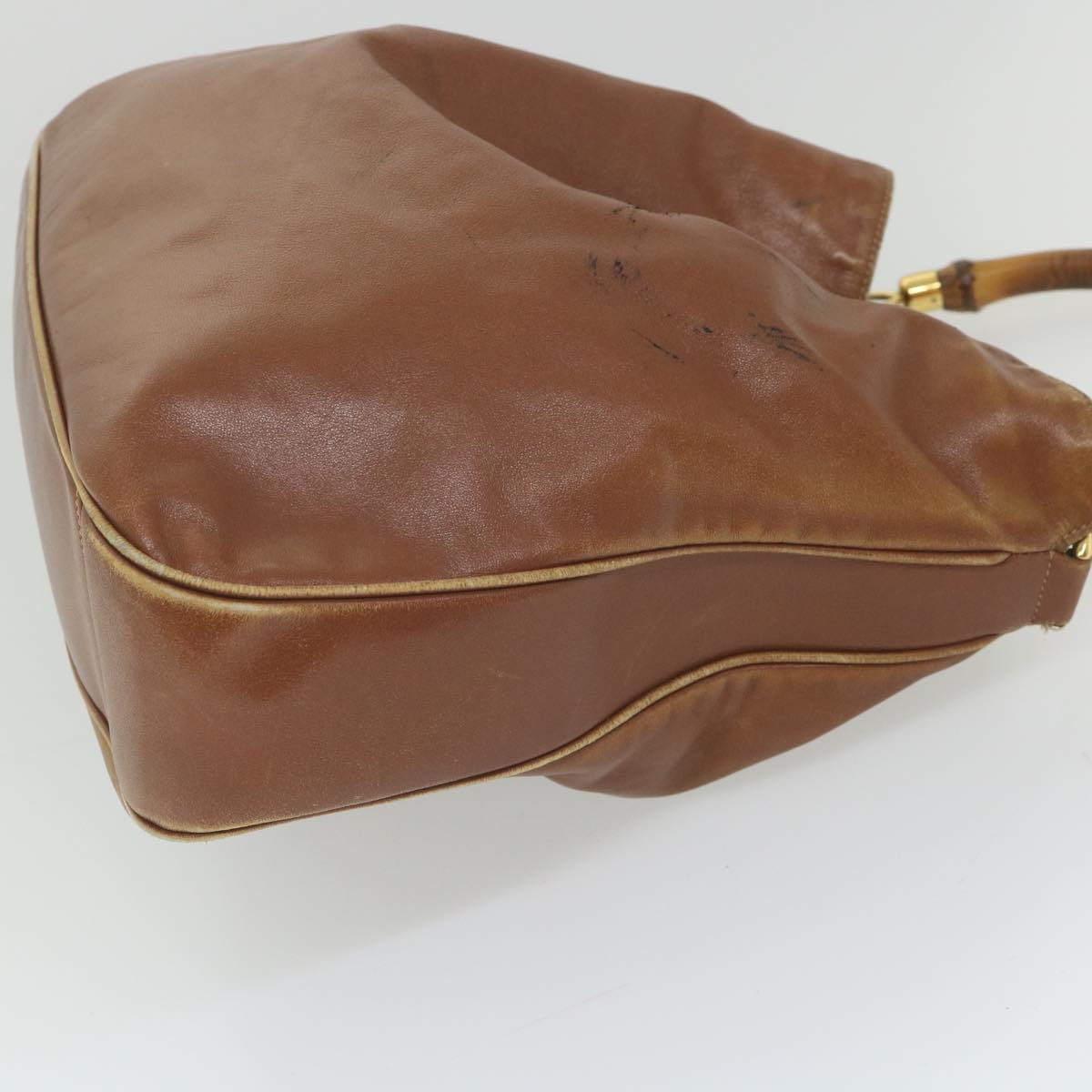 GUCCI Bamboo Shoulder Bag Leather 2way Brown  ac2472