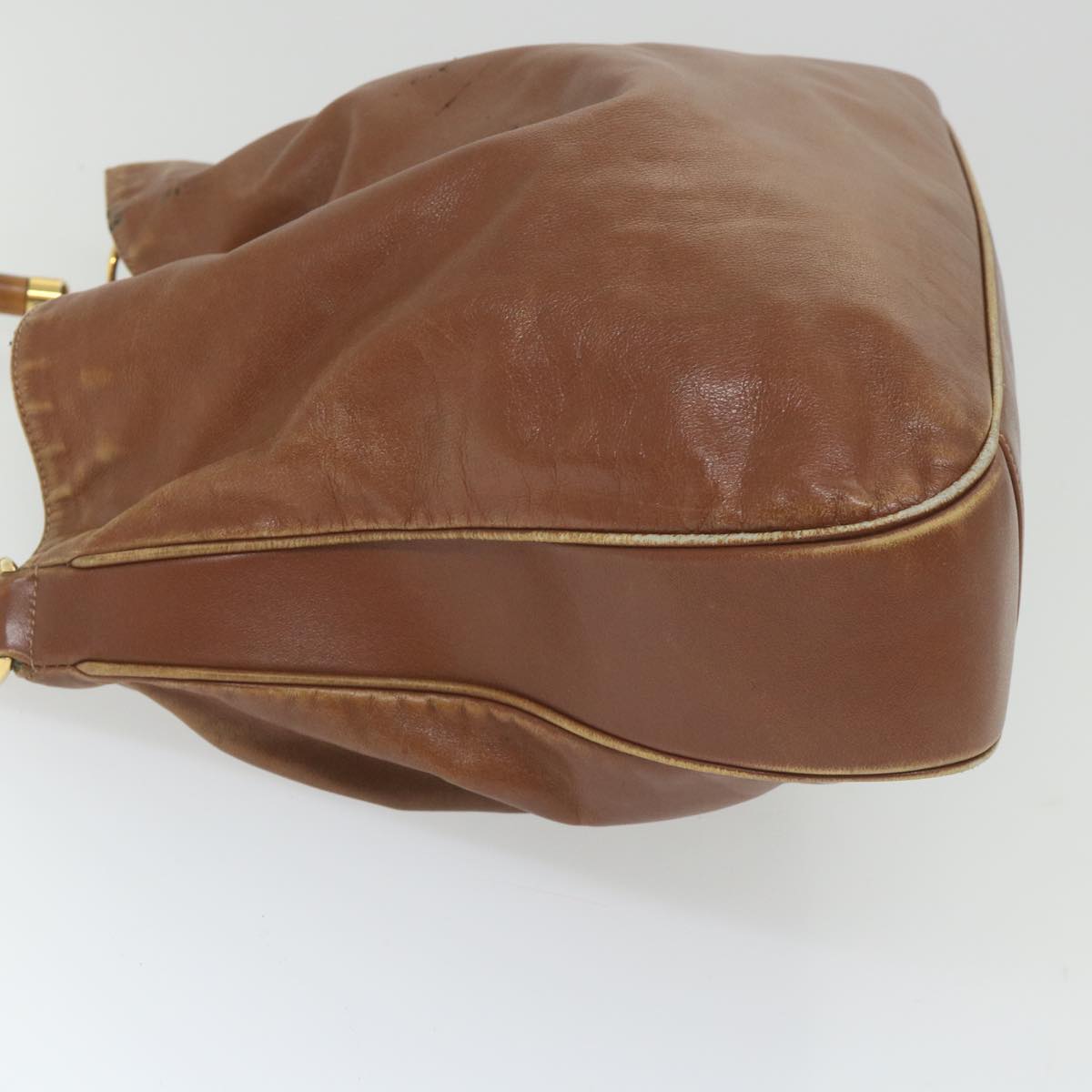 GUCCI Bamboo Shoulder Bag Leather 2way Brown  ac2472