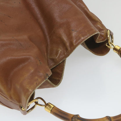 GUCCI Bamboo Shoulder Bag Leather 2way Brown  ac2472