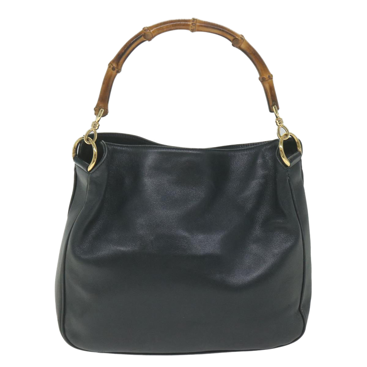 GUCCI Bamboo Shoulder Bag Leather 2way Black  ac2473