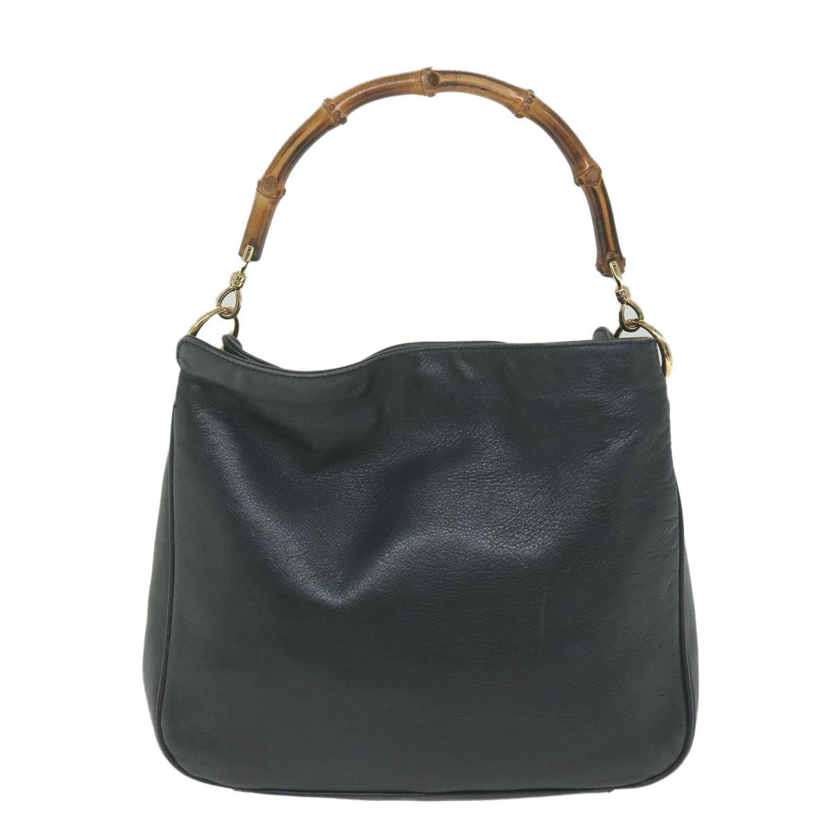 GUCCI Bamboo Shoulder Bag Leather 2way Black  ac2473