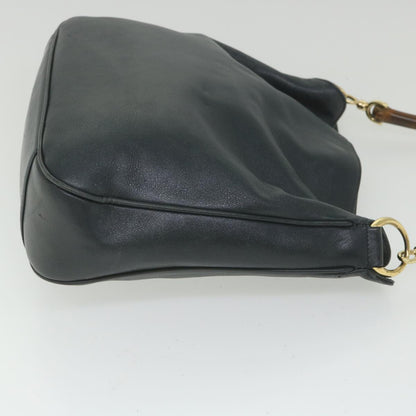 GUCCI Bamboo Shoulder Bag Leather 2way Black  ac2473