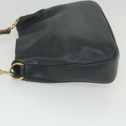 GUCCI Bamboo Shoulder Bag Leather 2way Black  ac2473