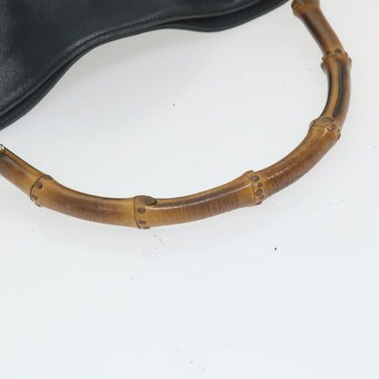 GUCCI Bamboo Shoulder Bag Leather 2way Black  ac2473