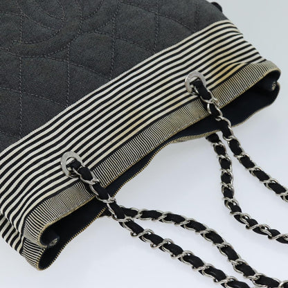 CHANEL Matelasse Chain COCO Mark Tote Bag Canvas Gray CC ac2943