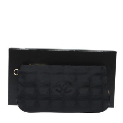 CHANEL New Travel Line Pouch Nylon Black CC ac3133