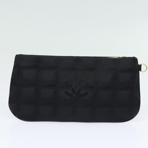 CHANEL New Travel Line Pouch Nylon Black CC ac3133