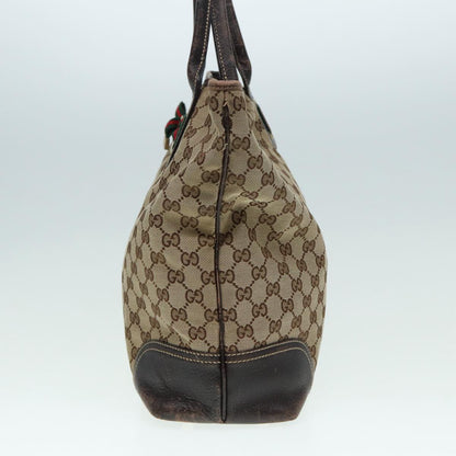 GUCCI GG Canvas Web Sherry Line Tote Bag Beige Gold Red 181779  ac3200