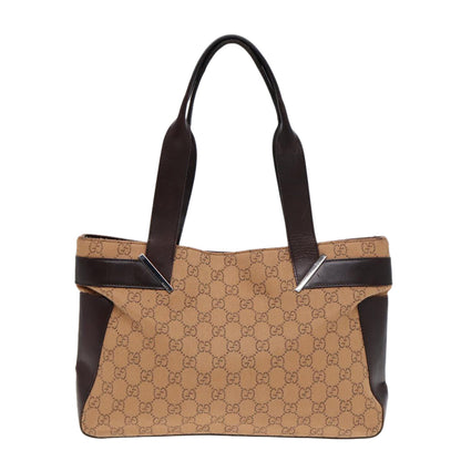 GUCCI GG Canvas Tote Bag Beige Silver 73983  ac3207