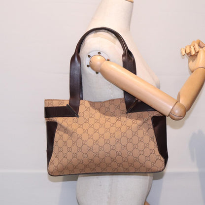 GUCCI GG Canvas Tote Bag Beige Silver 73983  ac3207
