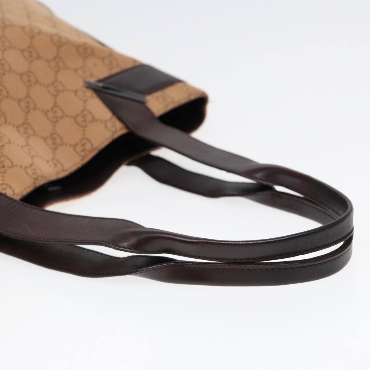 GUCCI GG Canvas Tote Bag Beige Silver 73983  ac3207