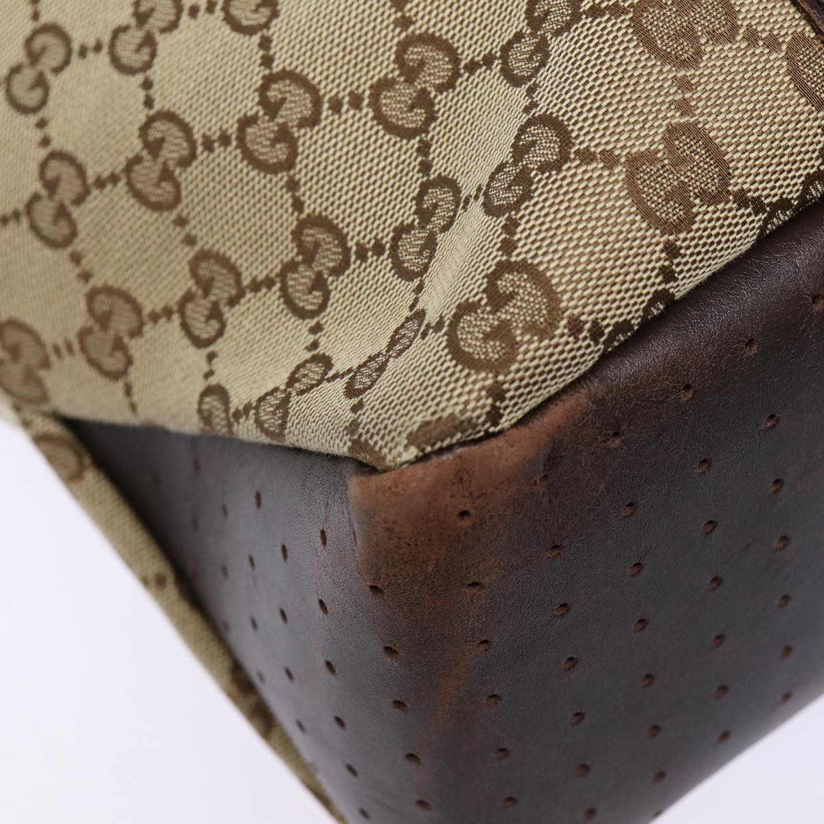 GUCCI GG Canvas Tote Bag Beige Silver 145971  ac3208