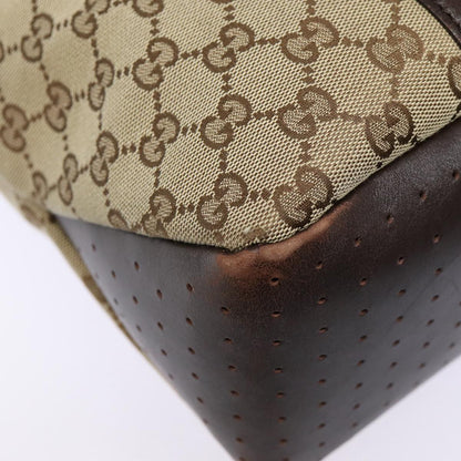 GUCCI GG Canvas Tote Bag Beige Silver 145971  ac3208