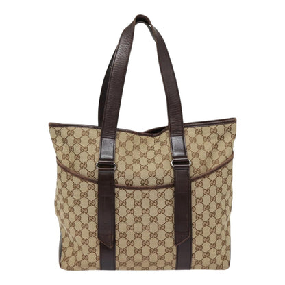 GUCCI GG Canvas Tote Bag Beige Silver 145971  ac3208