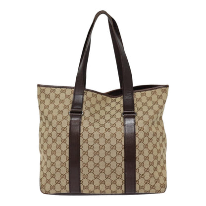 GUCCI GG Canvas Tote Bag Beige Silver 145971  ac3208