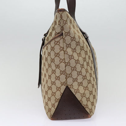 GUCCI GG Canvas Tote Bag Beige Silver 145971  ac3208