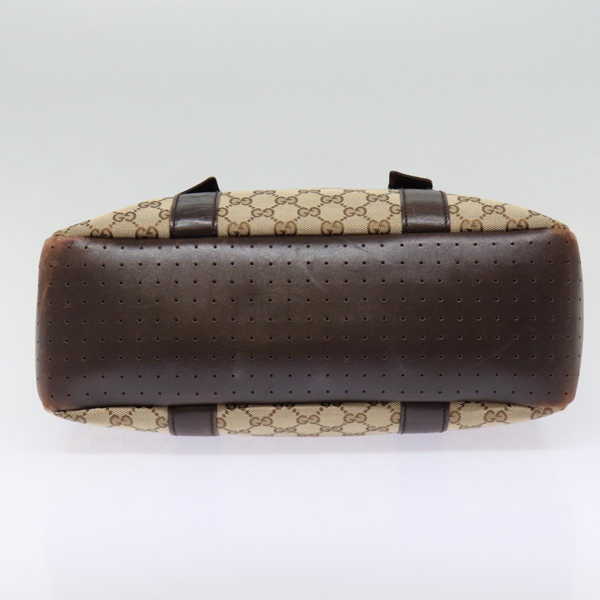 GUCCI GG Canvas Tote Bag Beige Silver 145971  ac3208