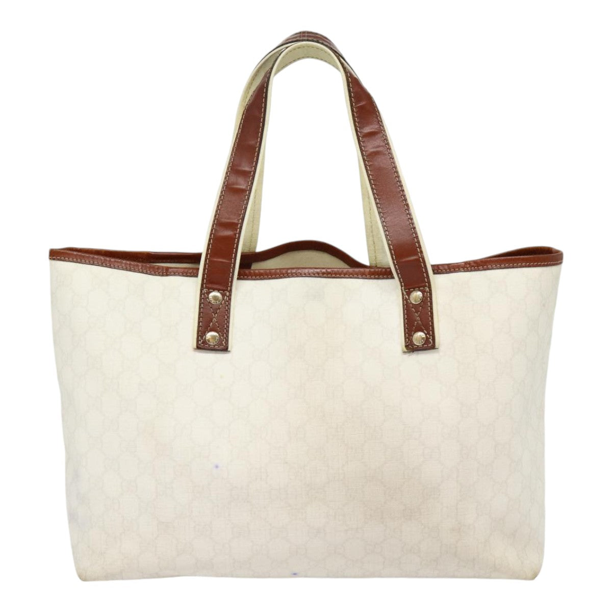 GUCCI GG Supreme Web Sherry Line Tote Bag PVC White Gold 211134  ac3214