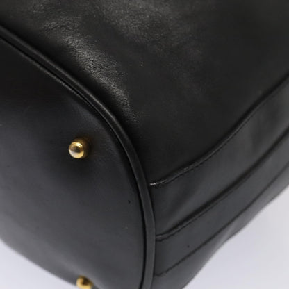 GUCCI Bamboo Hand Bag Leather 2way Black Gold 001 2865 1657  ac3240