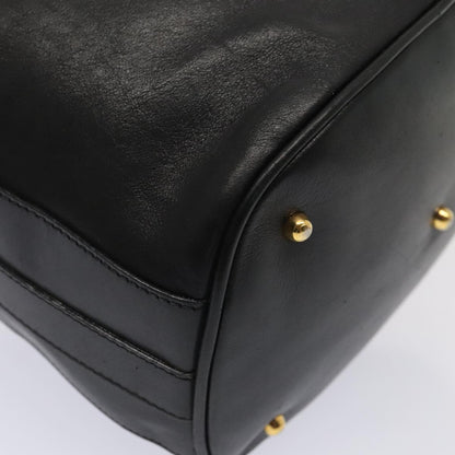 GUCCI Bamboo Hand Bag Leather 2way Black Gold 001 2865 1657  ac3240