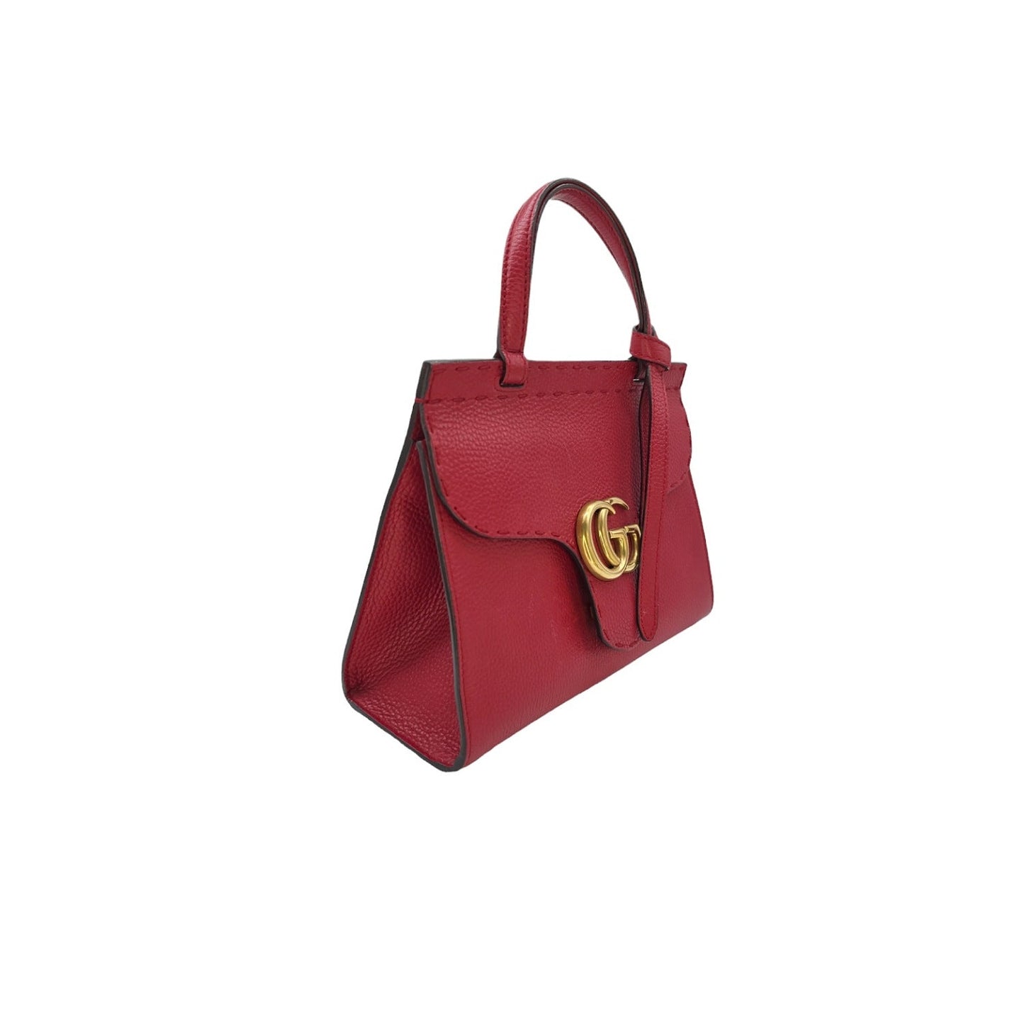 Gucci Calfskin Small GG Marmont Top Handle Bag