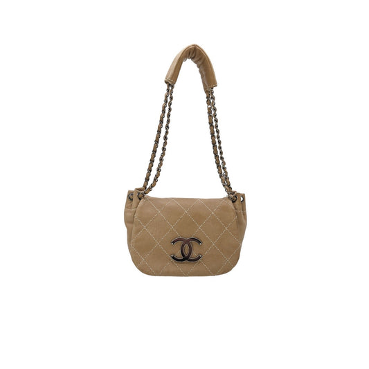 Chanel Vintage Lambskin Surpique Accordion Flap Bag
